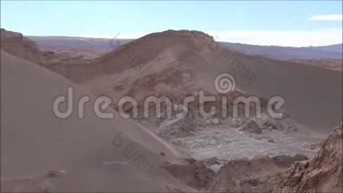 智利阿塔卡马沙漠山脉、火山和山谷景观